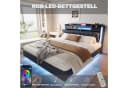 Flieks Polsterbett LED Schwebebett Grau USB Stauraum Bild 4
