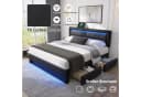 Flieks Polsterbett LED mit USB und Schubladen Schwarz Bild 4