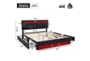 Flieks Polsterbett LED mit USB und Schubladen Schwarz Bild 5
