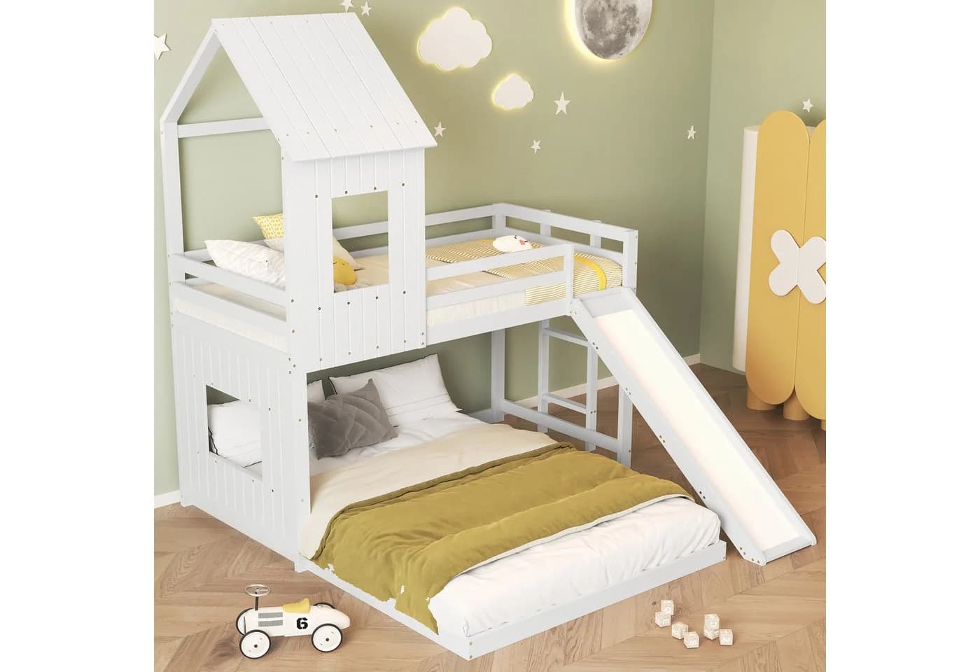 Flieks Etagenbett Kinderbett Weiß Kiefer MDF