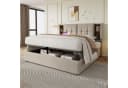 Flieks Polsterbett mit USB-Ladefunktion und Stauraum Leinen Beige Bild 1