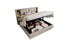 Flieks Polsterbett mit USB-Ladefunktion und Stauraum Leinen Beige Bild 2