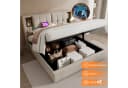 Flieks Polsterbett mit USB-Ladefunktion und Stauraum Leinen Beige Bild 4