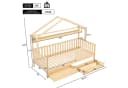 Flieks Kinderbett Hausbett Einzelbett Kiefer mit Ablageregal und 2 Schubladen Bild 4