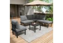 Flieks Gartenlounge-Set 6-Sitzer Grau Seil Glastisch Bild 1