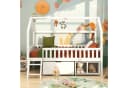 Flieks Hochbett Hausbett Kinderbett mit Stauraumfächern Kiefer Bild 1