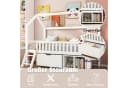 Flieks Hochbett Hausbett Kinderbett mit Stauraumfächern Kiefer Bild 3