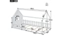 Flieks Massivholzbett Kinderbett Hausbett Einzelbett 90x200cm mit Lattenrost und Zaun Bild 5