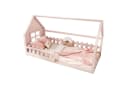 Flieks Massivholzbett Kinderbett Hausbett Einzelbett 90x200cm mit Lattenrost und Zaun Bild 2