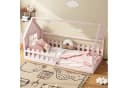 Flieks Massivholzbett Kinderbett Hausbett Einzelbett 90x200cm mit Lattenrost und Zaun Bild 4