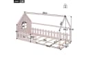 Flieks Massivholzbett Kinderbett Hausbett Einzelbett 90x200cm mit Lattenrost und Zaun Bild 5