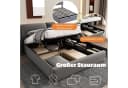 Flieks Polsterbett Grau Hydraulisches Stauraumbett mit 3 Schubladen Bild 4