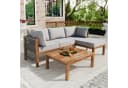 Flieks Gartenlounge-Set 4-Sitzer L-förmig Akazienholz Beige Bild 2