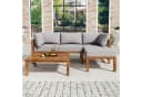 Flieks Gartenlounge-Set 4-Sitzer L-förmig Akazienholz Beige Bild 3