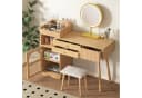 Flieks Schminktisch mit LED-Spiegel und Seitenschrank Beige Bild 1