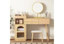 Flieks Schminktisch mit LED-Spiegel und Seitenschrank Beige Bild 3