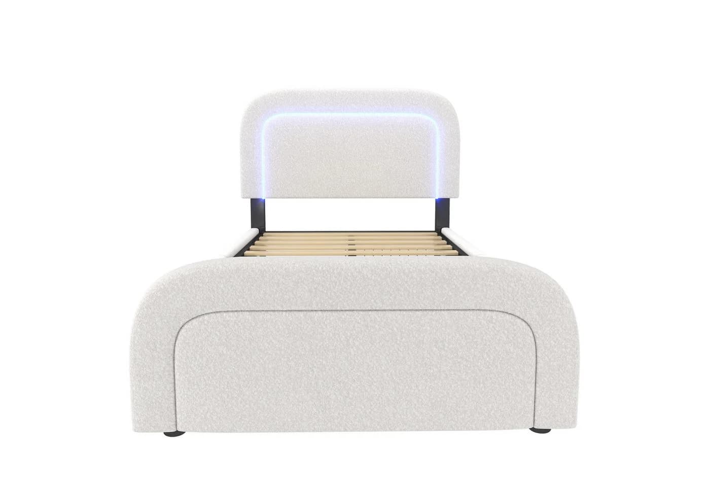 Flieks Polsterbett mit LED und Ladefunktion Weiß - Bild 5