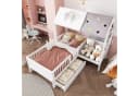 Flieks Kinderbett Massivholz Hausbett mit Zeltstoff und Schublade Bild 1