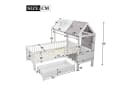 Flieks Kinderbett Massivholz Hausbett mit Zeltstoff und Schublade Bild 4