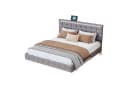 Flieks Polsterbett mit LED-Beleuchtung Grau Leinen Bild 2