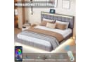 Flieks Polsterbett mit LED-Beleuchtung Grau Leinen Bild 4