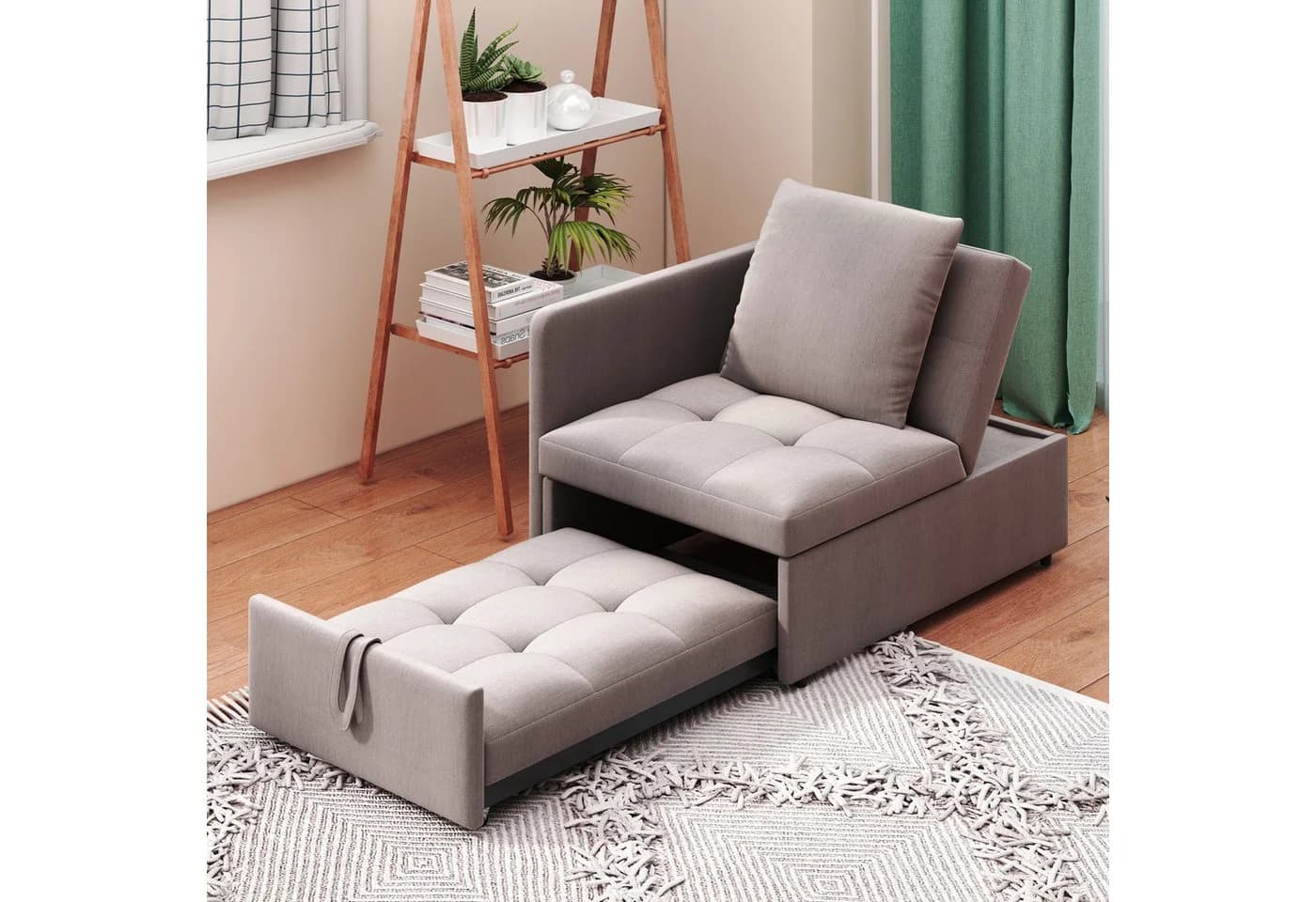 Flieks Daybett Grau Multifunktion-Schlafsofa mit verstellbarer Rückenlehne