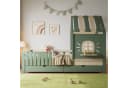 Flieks Kinderbett Hausbett mit Dach und 2 Schubladen Grün Bild 1