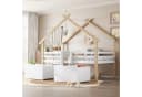 Flieks Kinderbett Hausbett Halbhohes Bett 90x200cm mit Dach, Leiter und 2 Schubladen Bild 3