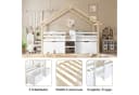 Flieks Kinderbett Hausbett Halbhohes Bett 90x200cm mit Dach, Leiter und 2 Schubladen Bild 5