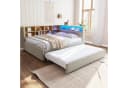Flieks Daybett mit LED Steckdose und Ausziehbett Grau Samt Bild 2