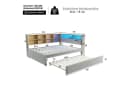 Flieks Daybett mit LED Steckdose und Ausziehbett Grau Samt Bild 4