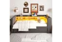 Flieks Daybett Polsterbett mit LED und Stauraum Grau Bild 3