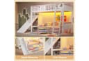Flieks Hochbett Kinderbett mit LED, Rutsche und Regalen Bild 5