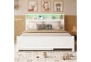 Flieks Ausziehbett mit Ladefunktion & LED Weiss Bild 3