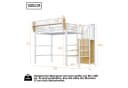 Flieks Hochbett Metall Kinderbett 90x200cm mit Lagerregal Kleiderschrank Weiß Bild 5