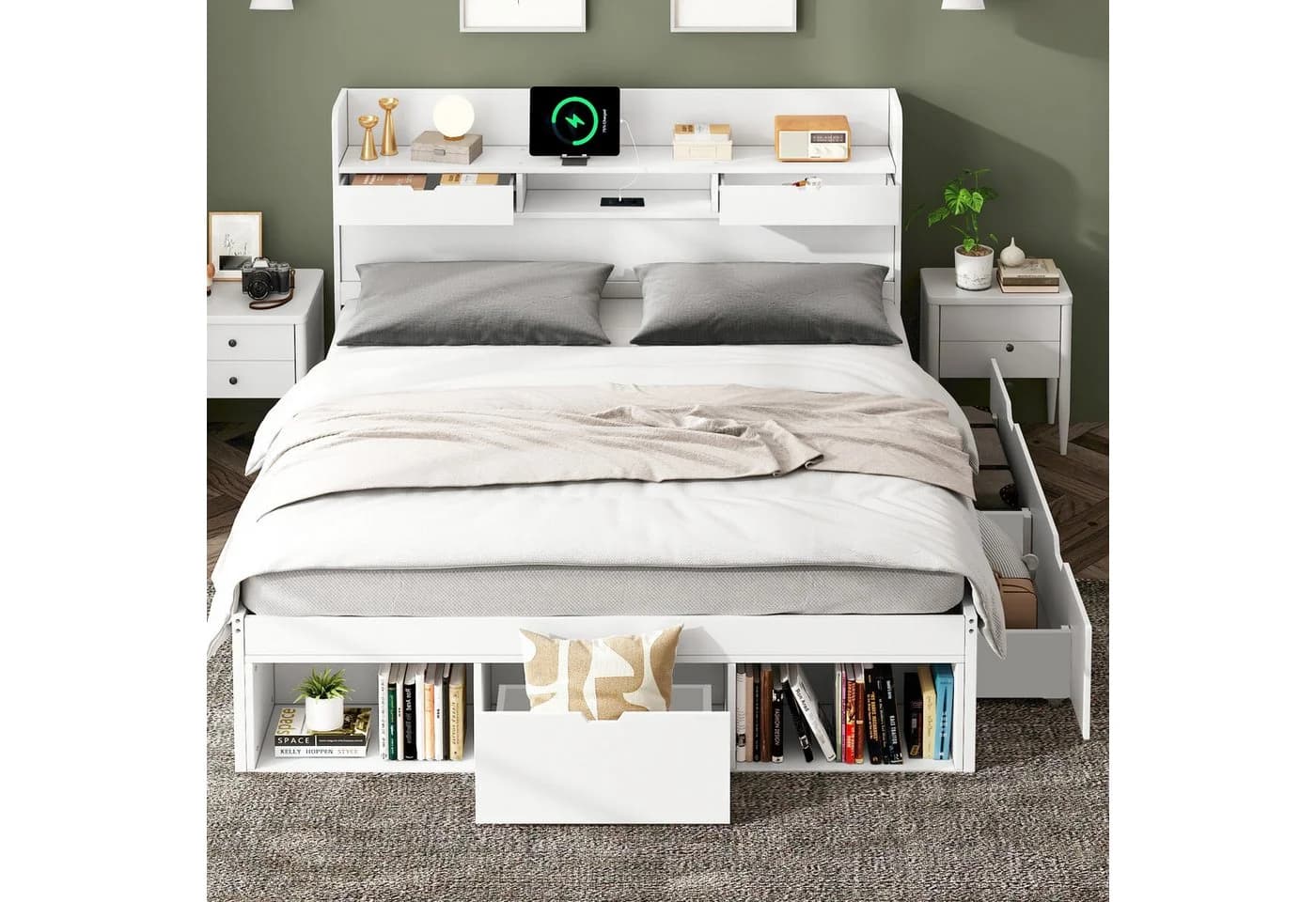 Flieks Doppelbett 160x200 mit USB, Schubladen & Stauraum - Bild 3