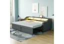 Flieks Daybett Ausziehbares Polsterbett Schlafsofa mit USB-Laden Grau Bild 2