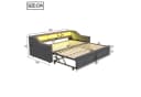 Flieks Daybett Ausziehbares Polsterbett Schlafsofa mit USB-Laden Grau Bild 5