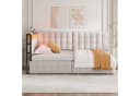 Flieks Daybett Polsterbett mit 2 Schubladen und USB-Anschluss Beige Bild 1
