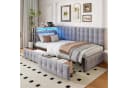 Flieks Daybett Schlafsofa Grau mit USB-Anschluss und Schubladen Bild 2