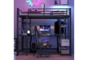 Flieks Hochbett Kinderbett Metall Schwarz mit Tisch Bild 1