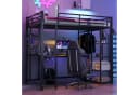 Flieks Hochbett Kinderbett Metall Schwarz mit Tisch Bild 2