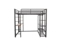 Flieks Hochbett Kinderbett Metall Schwarz mit Tisch Bild 5