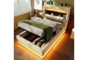 Flieks Polsterbett 90x200cm mit LED, Stauraum und Ladefunktion Beige Bild 2