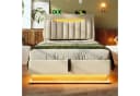 Flieks Polsterbett 90x200cm mit LED, Stauraum und Ladefunktion Beige Bild 3