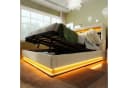 Flieks Polsterbett Beige Hydraulisches Stauraumbett mit LED Bild 1