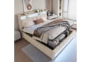 Flieks Polsterbett mit LED und Stauraum Beige Bild 2