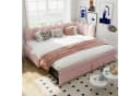 Flieks L-Form Polsterbett Rosa Samt mit Ausziehfunktion Bild 2