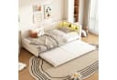 Flieks Daybett LED Polsterbett Schlafsofa Beige mit Ausziehfunktion Bild 2