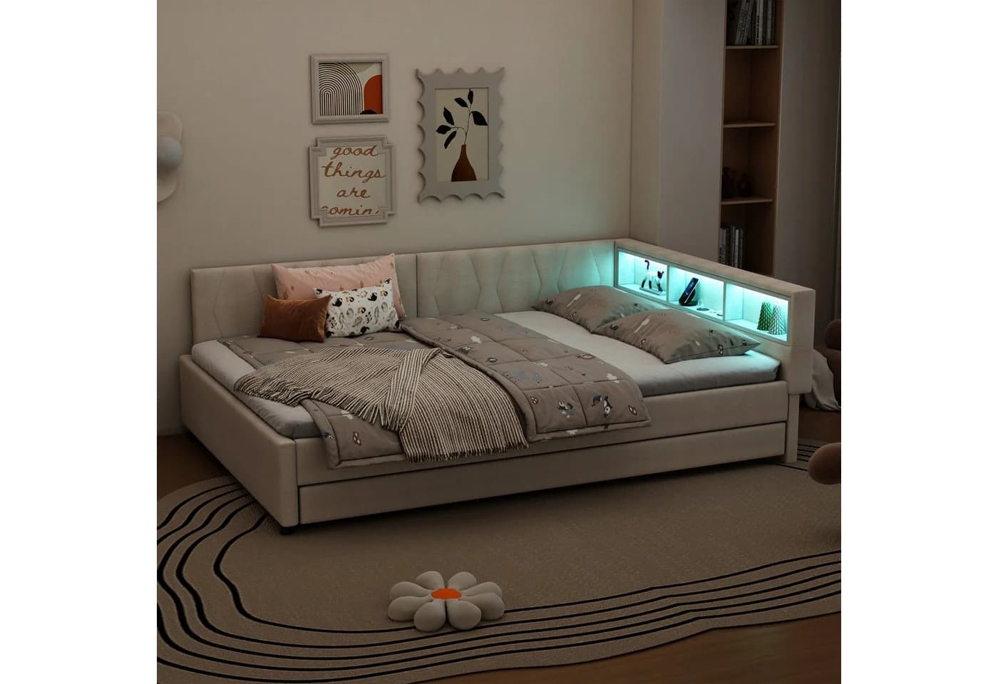 Flieks Daybett Polsterbett Schlafsofa 140x200cm & Ausziehbett 90x190cm - Bild 3